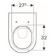 Geberit WC suspendu, chasse profonde Acanto 4,5 l, fermé, rimfree, blanc