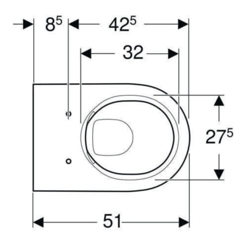 Geberit WC suspendu, chasse profonde Acanto 4,5 l, fermé, rimfree, blanc