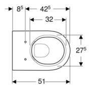 Geberit WC suspendu, chasse profonde Acanto 4,5 l, fermé, rimfree, blanc-5