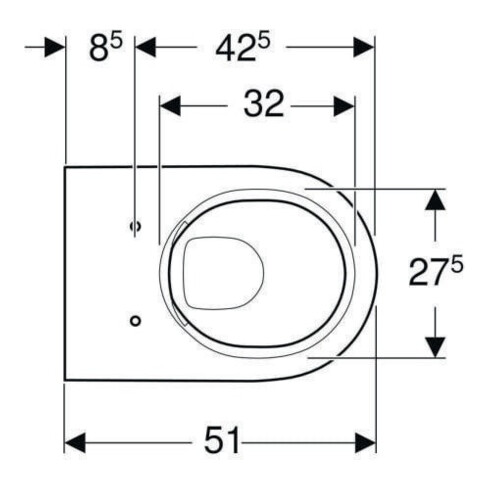 Geberit WC suspendu, chasse profonde Acanto 4,5 l, fermé, rimfree, blanc KeraTect