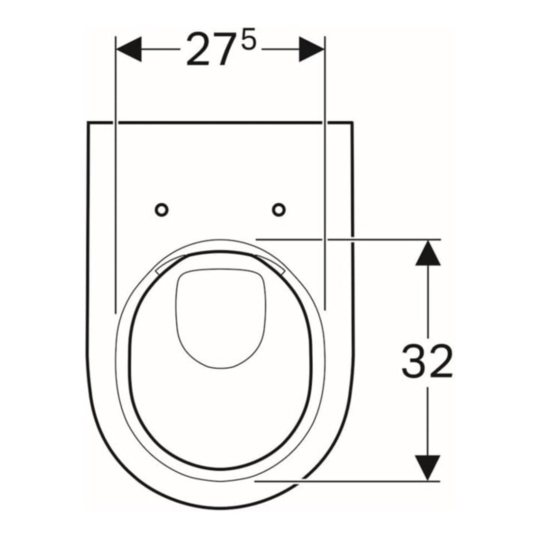 Geberit WC suspendu, chasse profonde Acanto 4,5 l, fermé, rimfree, blanc KeraTect