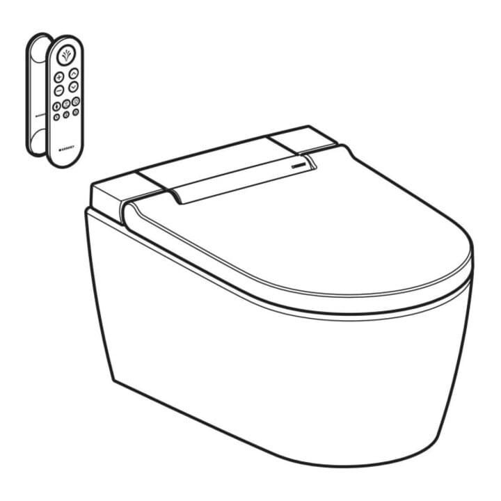 Geberit WC suspendu, chasse profonde AquaClean Sela blanc alpin, installation complète, avec Keratec