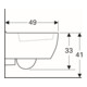 Geberit WC suspendu, chasse profonde iCon 35x49 cm, sortie cachée, forme fermée, blanc