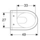 Geberit WC suspendu, chasse profonde iCon 35x49 cm, sortie cachée, forme fermée, blanc