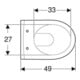 Geberit WC suspendu, chasse profonde iCon 35x49 cm, sortie cachée, forme fermée, blanc