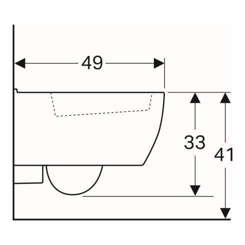 Geberit WC suspendu, chasse profonde iCon 35x49 cm, sortie cachée, forme fermée, blanc