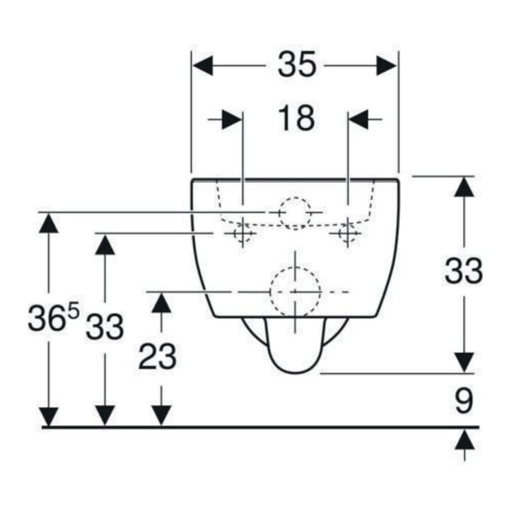 Geberit WC suspendu, chasse profonde iCon 35x49 cm, sortie cachée, forme fermée, blanc