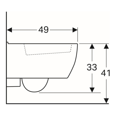 Geberit WC suspendu, chasse profonde iCon 35x49 cm, sortie cachée, forme fermée, blanc