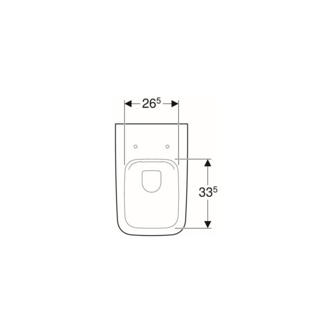 Geberit WC suspendu, chasse profonde iCon Square 35x54 cm, forme fermée, rimfree, blanc