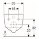 Geberit WC suspendu, chasse profonde iCon Square 35x54 cm, forme fermée, rimfree, blanc
