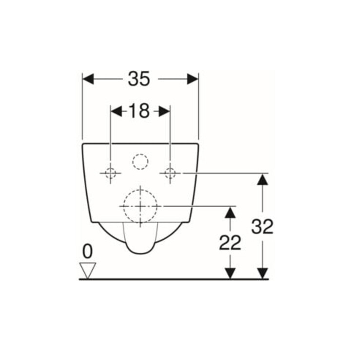 Geberit WC suspendu, chasse profonde iCon Square 35x54 cm, forme fermée, rimfree, blanc