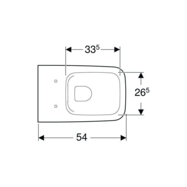 Geberit WC suspendu, chasse profonde iCon Square 35x54 cm, forme fermée, rimfree, blanc