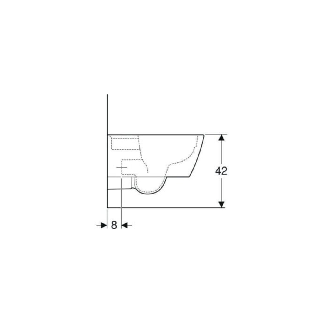 Geberit WC suspendu, chasse profonde iCon Square 35x54 cm, forme fermée, rimfree, blanc