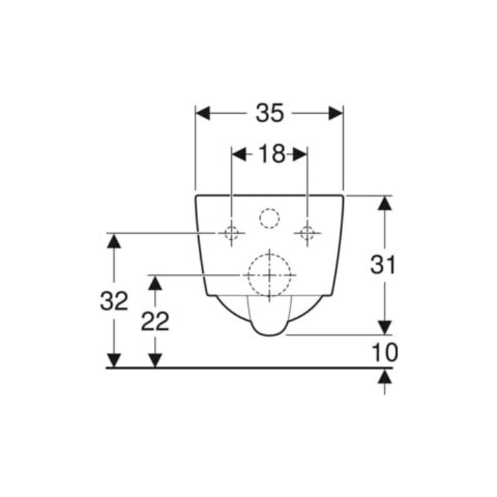 Geberit WC suspendu, chasse profonde iCon Square 35x54 cm, forme fermée, rimfree, blanc