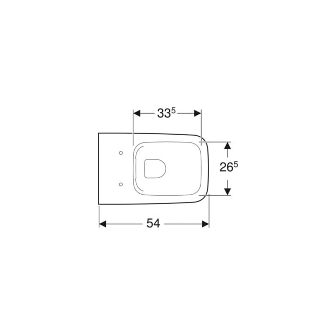 Geberit WC suspendu, chasse profonde iCon Square 35x54 cm, forme fermée, rimfree, blanc