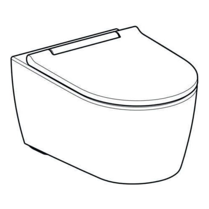 Geberit WC suspendu, chasse profonde One avec siège WC, blanc/chrome brillant