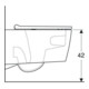 Geberit WC suspendu, chasse profonde One avec siège WC, blanc/chrome brillant