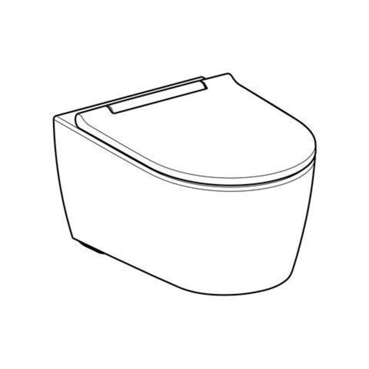 Geberit WC suspendu, chasse profonde One avec siège WC, blanc/chrome brillant