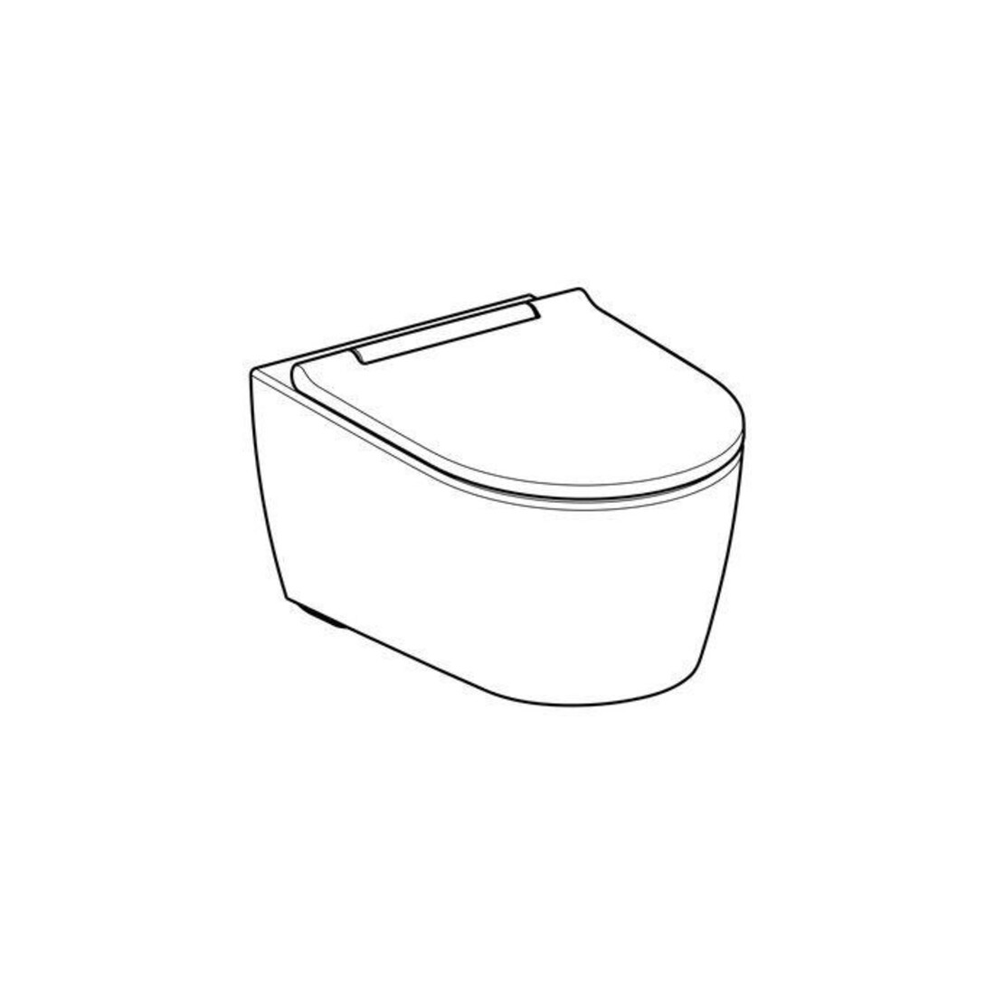 Geberit WC suspendu, chasse profonde One avec siège WC, blanc/chrome brillant