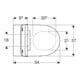 Geberit WC suspendu, chasse profonde One fermé, TurboFlush, avec siège, blanc mat-5