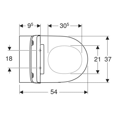 Geberit WC suspendu, chasse profonde One fermé, TurboFlush, avec siège, blanc mat