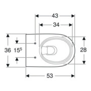 Geberit WC suspendu, chasse profonde Renova 6/5 l, forme partiellement fermée, rimfree, blanc-2