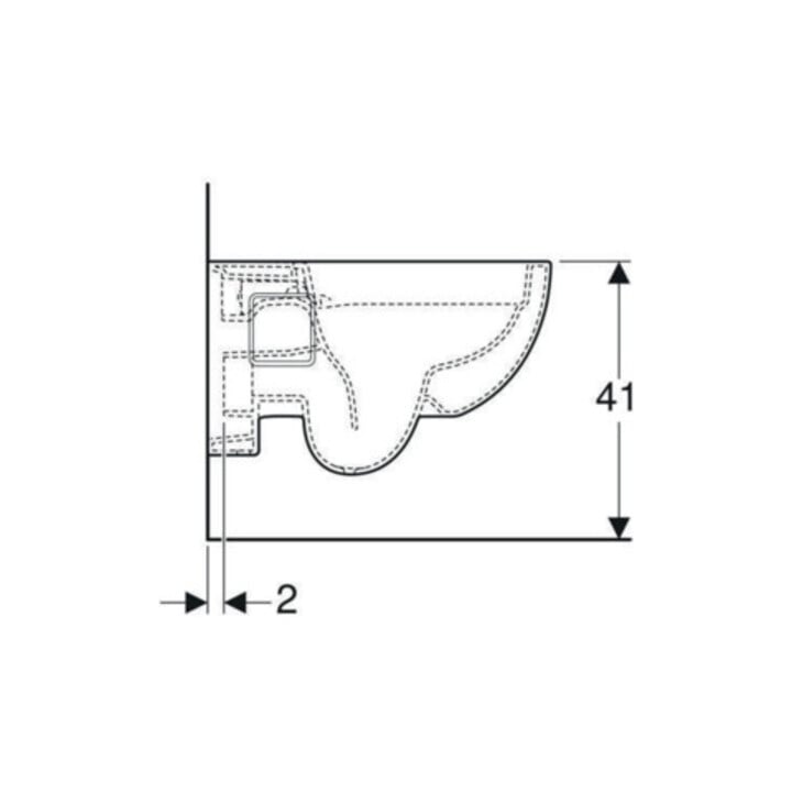 Geberit WC suspendu, chasse profonde Renova 6/5 l, forme partiellement fermée, rimfree, blanc