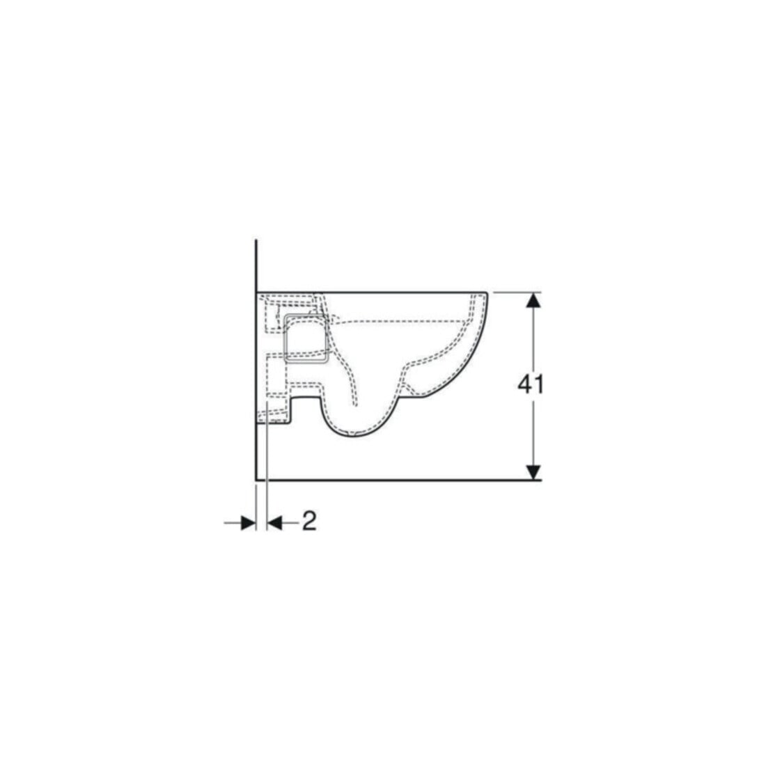 Geberit WC suspendu, chasse profonde Renova 6/5 l, forme partiellement fermée, rimfree, blanc