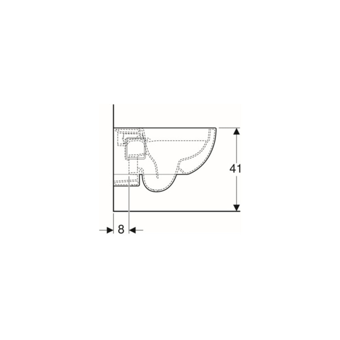 Geberit WC suspendu, chasse profonde Renova 6/5 l, forme partiellement fermée, rimfree, blanc