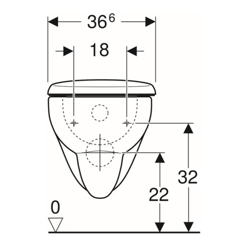 Geberit WC suspendu, chasse profonde Renova 6/5 l, kit, avec abattant, blanc