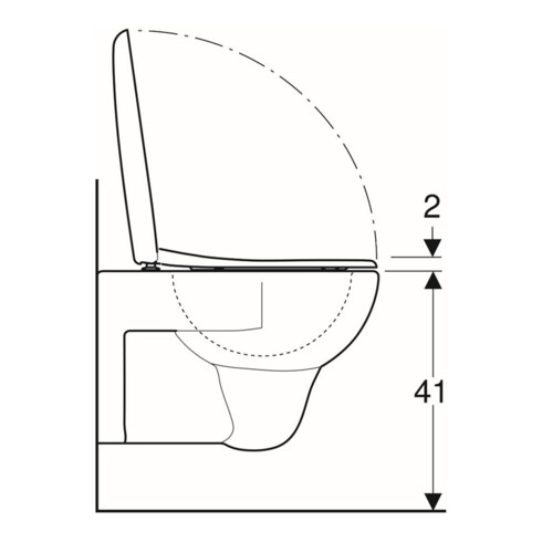 Geberit WC suspendu, chasse profonde Renova 6/5 l, kit, avec abattant, blanc