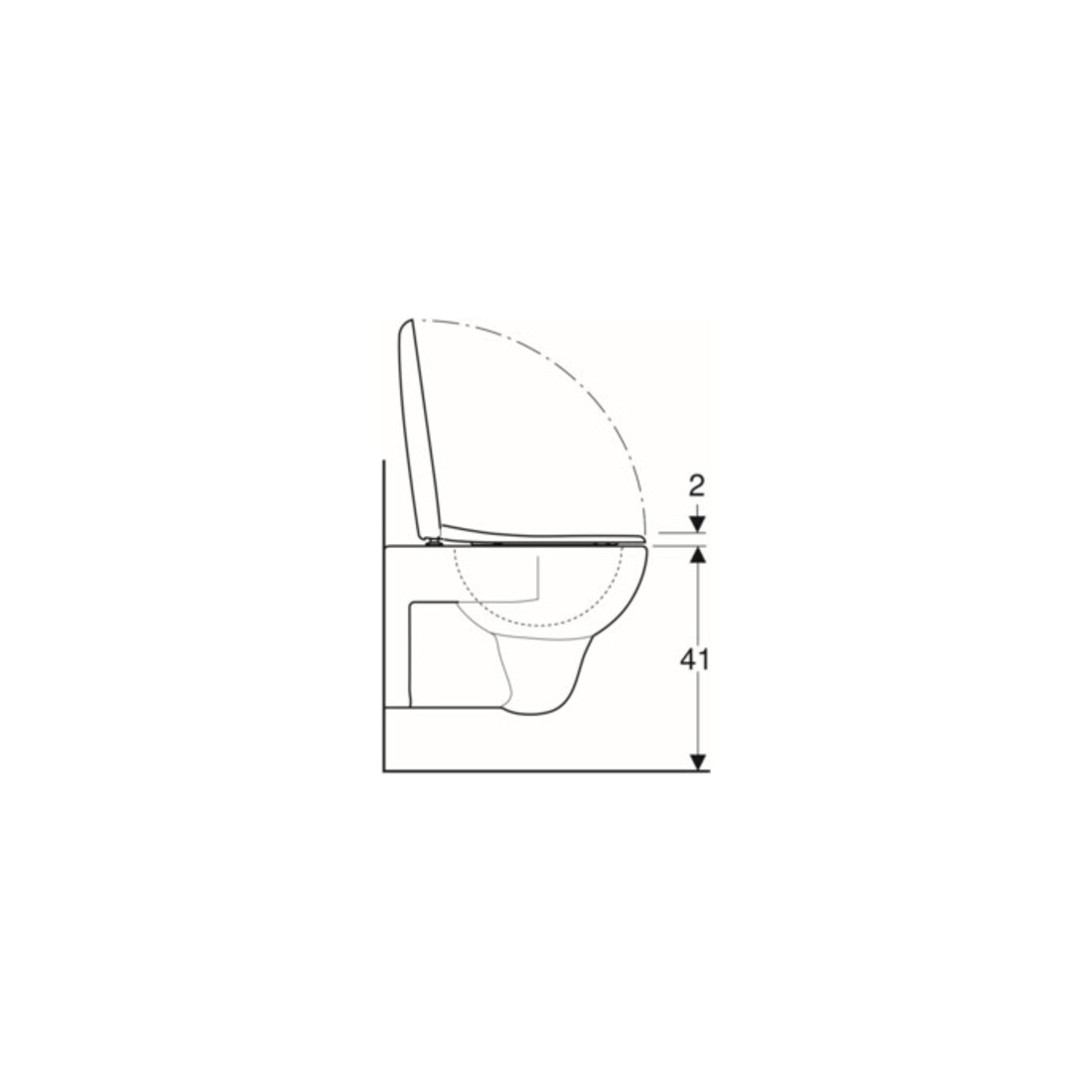 Geberit WC suspendu, chasse profonde Renova 6/5 l, kit, avec abattant, blanc