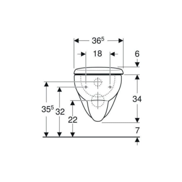 Geberit WC suspendu, chasse profonde Renova 6/5 l, kit, avec abattant, blanc
