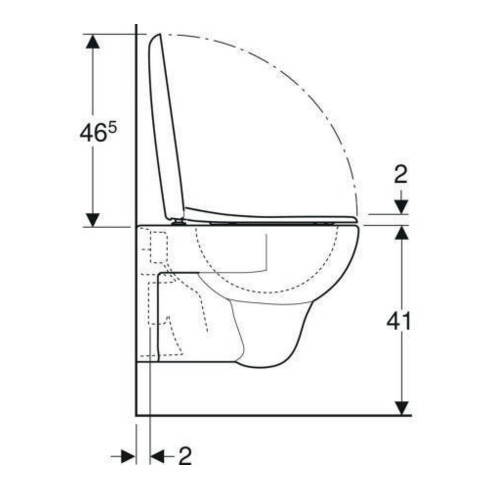 Geberit WC suspendu, chasse profonde Renova 6/5 l, kit, avec abattant, blanc