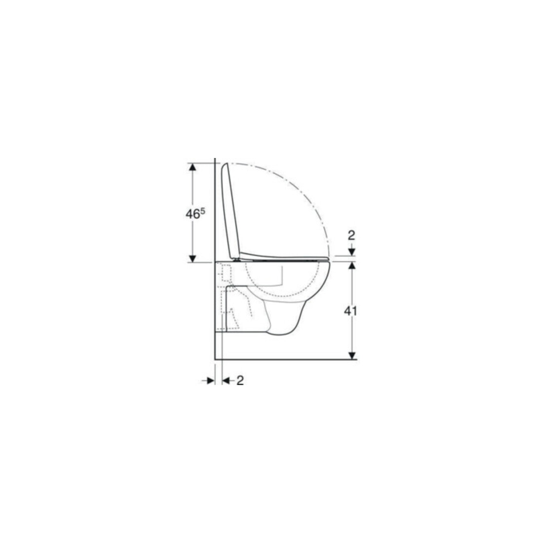 Geberit WC suspendu, chasse profonde Renova 6/5 l, kit, avec abattant, blanc