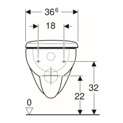 Geberit WC suspendu, chasse profonde Renova 6/5 l, kit, avec abattant, blanc