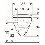 Geberit WC suspendu, chasse profonde Renova 6/5 l, kit, avec abattant, blanc-5