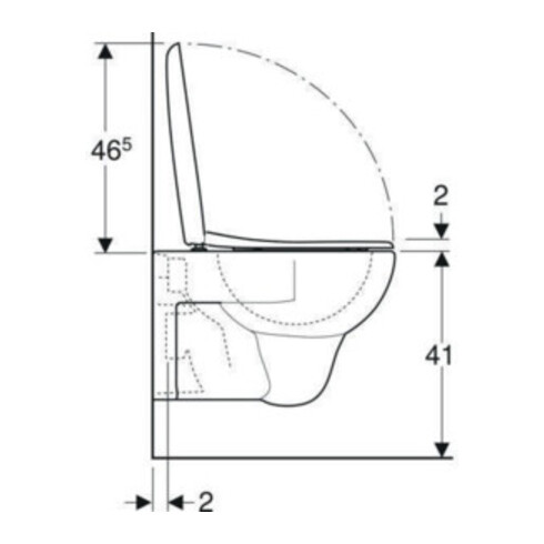 Geberit WC suspendu, chasse profonde Renova 6/5 l, kit, avec abattant, blanc