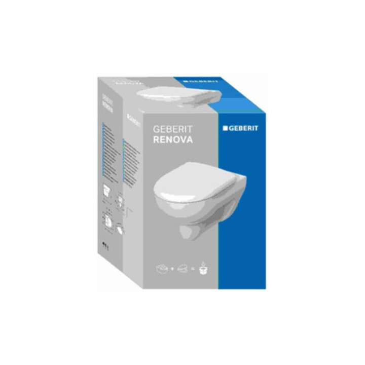 Geberit WC suspendu, chasse profonde Renova 6/5 l, kit, avec abattant, blanc