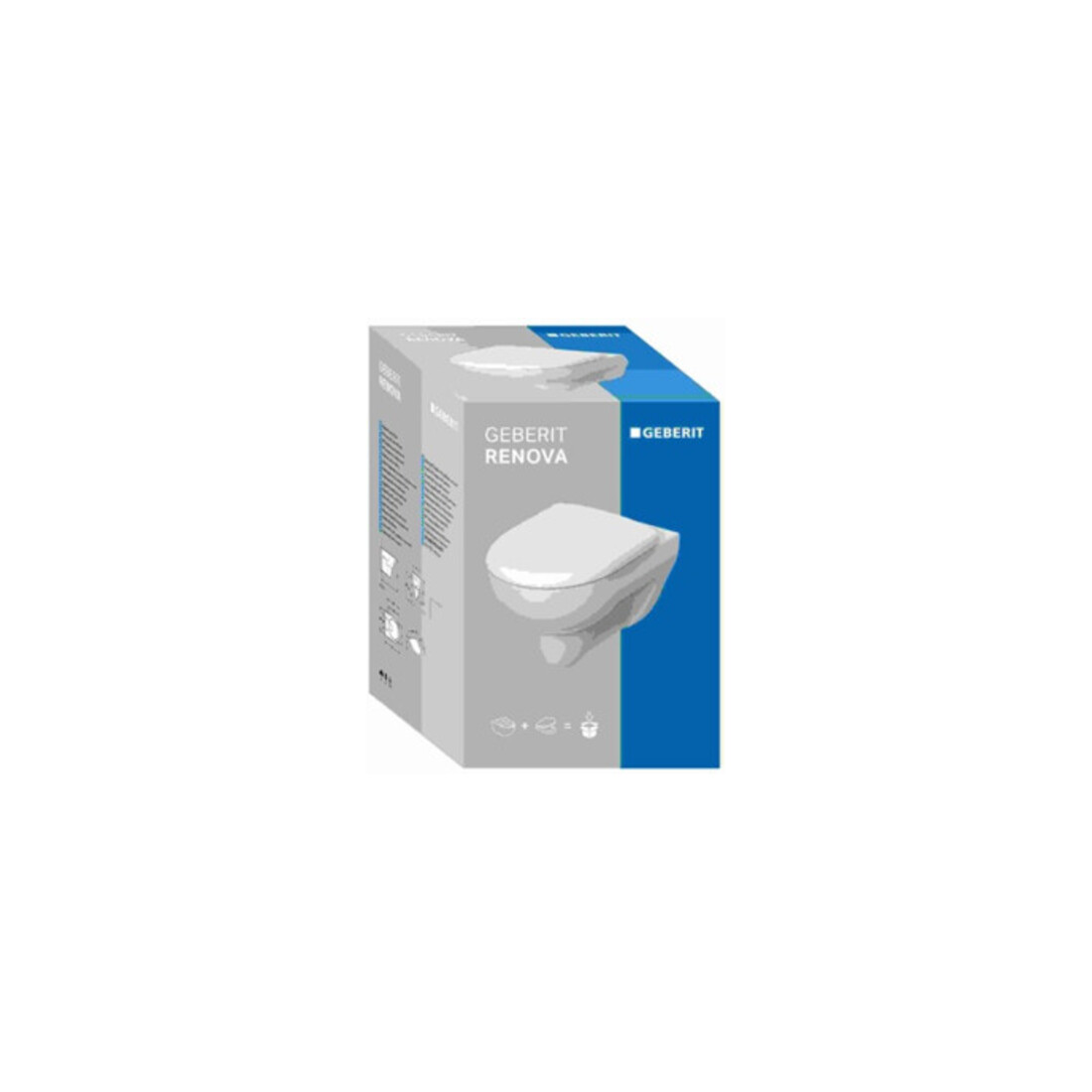 Geberit WC suspendu, chasse profonde Renova 6/5 l, kit, avec abattant, blanc