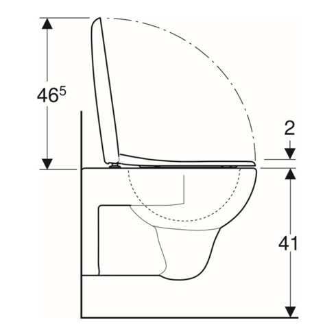 Geberit WC suspendu, chasse profonde Renova 6/5 l, kit, avec abattant, blanc