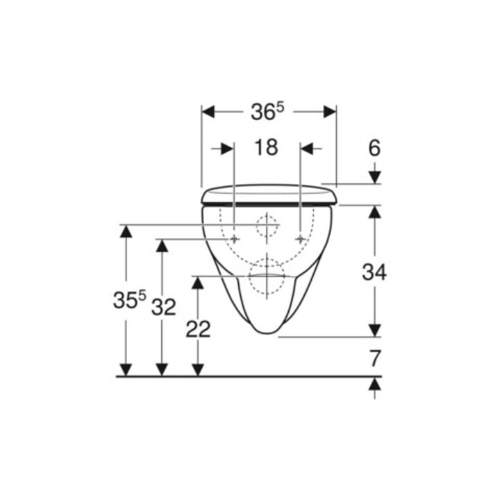 Geberit WC suspendu, chasse profonde Renova 6/5 l, kit, avec abattant, blanc