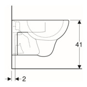 Geberit WC suspendu, chasse profonde Renova 6/5 l, pergamon-2