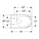 Geberit WC suspendu, chasse profonde Renova 6/5 l, pergamon