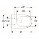 Geberit WC suspendu, chasse profonde Renova 6/5 l, pergamon