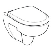 Geberit WC suspendu, chasse profonde Renova 6 l, sans bride, avec abattant, blanc-2