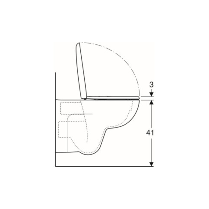Geberit WC suspendu, chasse profonde Renova 6 l, sans bride, avec abattant, blanc