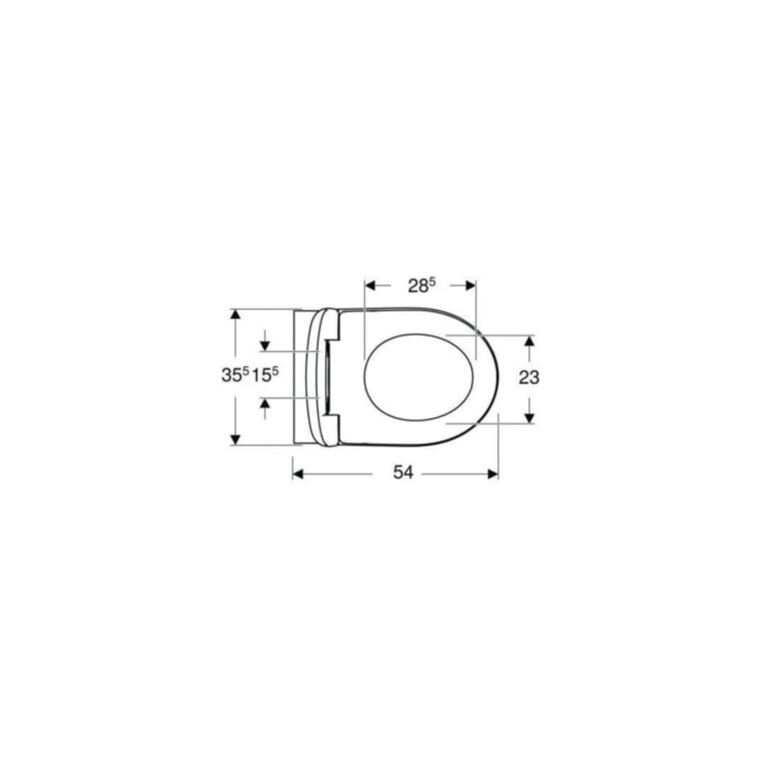 Geberit WC suspendu, chasse profonde Renova 6 l, sans bride, avec abattant, blanc