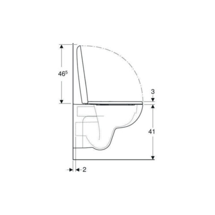 Geberit WC suspendu, chasse profonde Renova 6 l, sans bride, avec abattant, blanc