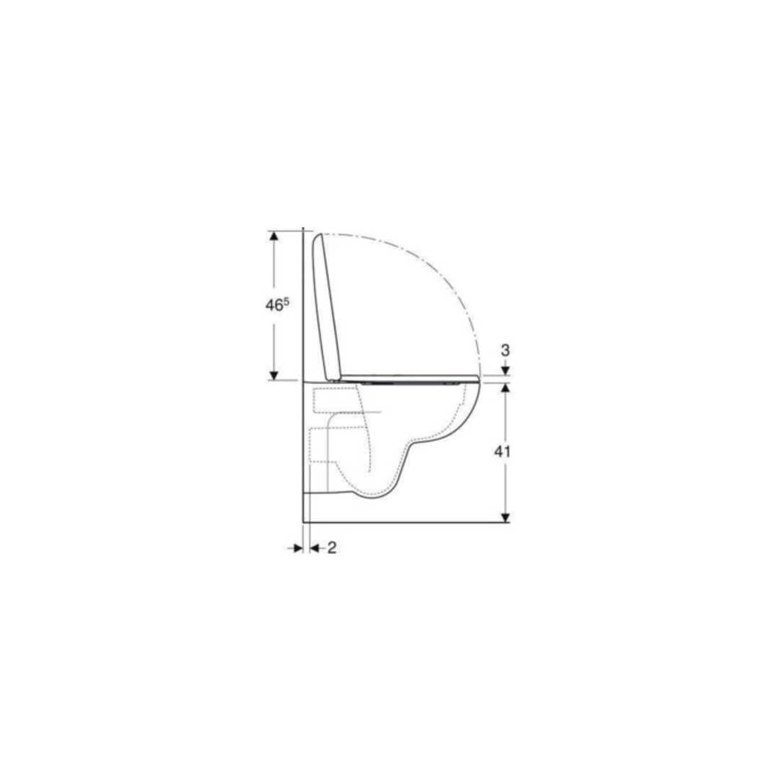 Geberit WC suspendu, chasse profonde Renova 6 l, sans bride, avec abattant, blanc